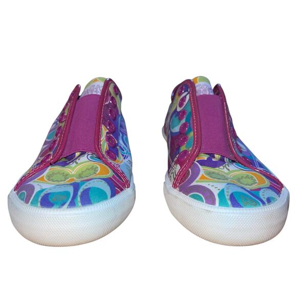 Coach Sneakers Bev Poppy Multicolor Slip-On Laceless Shoes - Picture 3 of 10